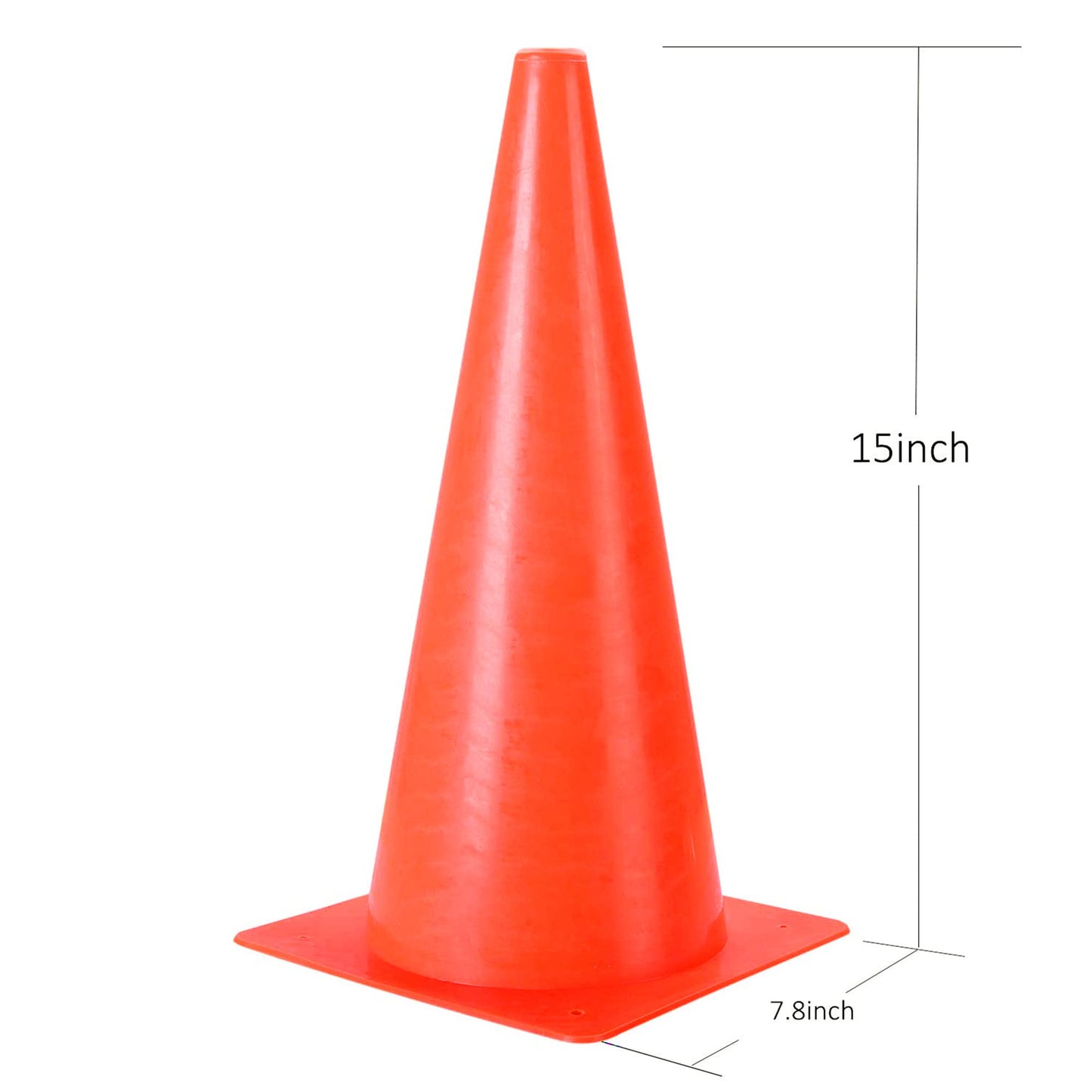 15 Inch Traffic Safety Cones, [7 Pack] Orange Parking Cones Training Cones, Plastic Cones for Indoor/Outdoor Activity & Festive Events