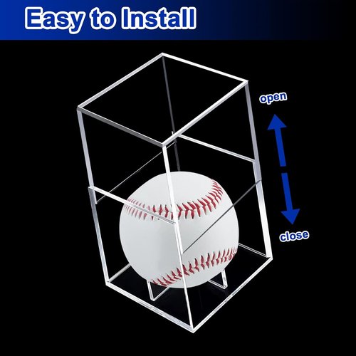 Baseball Case Display by [Brand Name] - UV Protected Acrylic Holder for Official Size Balls | 3 Pack