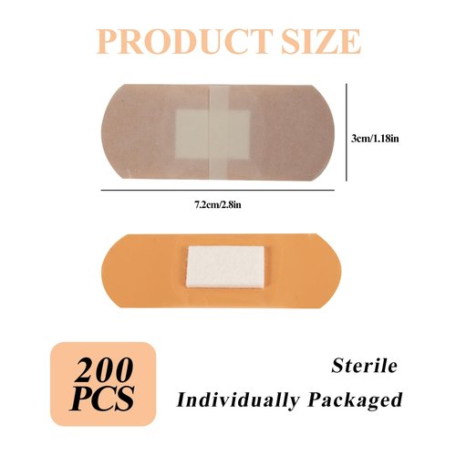 200 Pcs Adhesive Dialysis Pressure Bandages Absorbent Pad XL Waterproof Bandages for Wound Care, Fragile Skin & Elderly Patients – First Aid Essential