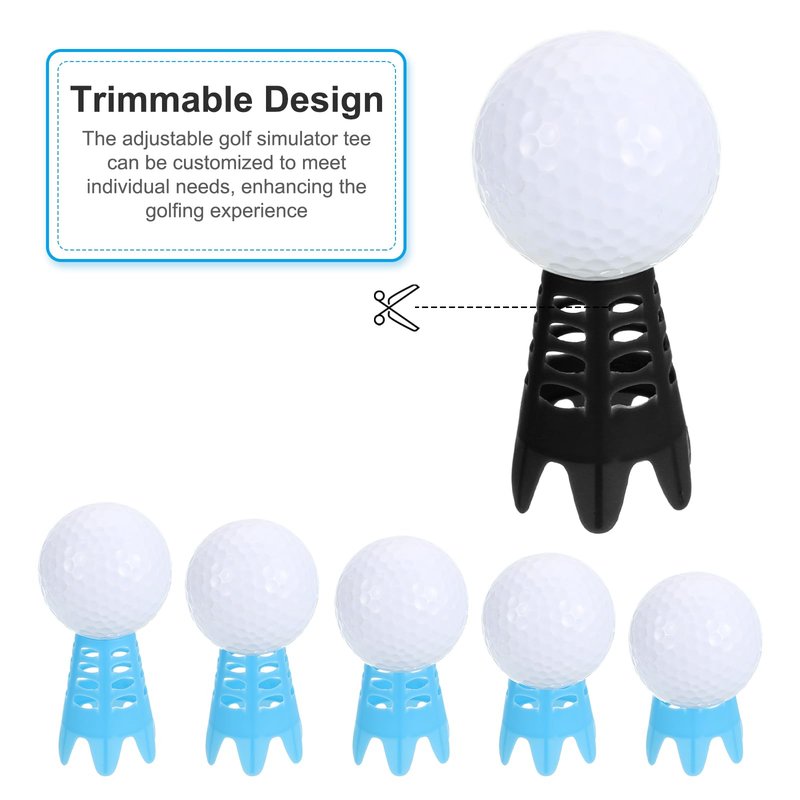PATIKIL Golf Simulator Tees, 8 Pack Plastic Golf Tees Mat Practice Training for Outdoor Indoor Winter Turf Driving Range, Black