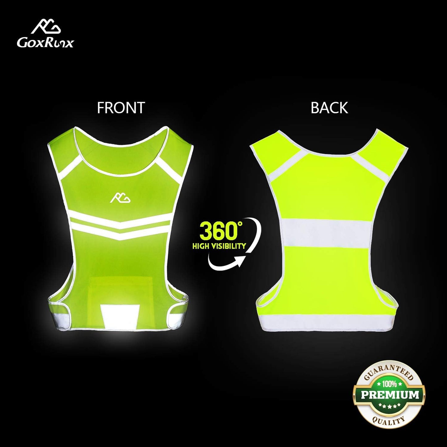 Skiennix Reflective Running Vest - High Visibility Safety Gear for Night Cycling & Motorcycle | Adjustable Fit