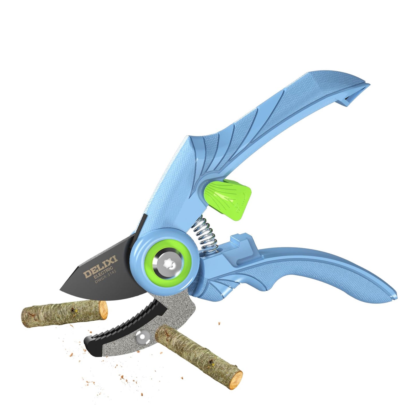 DELIXI Pruning Shears Anvil Garden Clippers, 1/2-Inch Cut Capacity Hand Pruners, Stainless Steel Blade with Non-Stick Coating, Ergonomic Small-Hand Design for Dry and Hard Branches