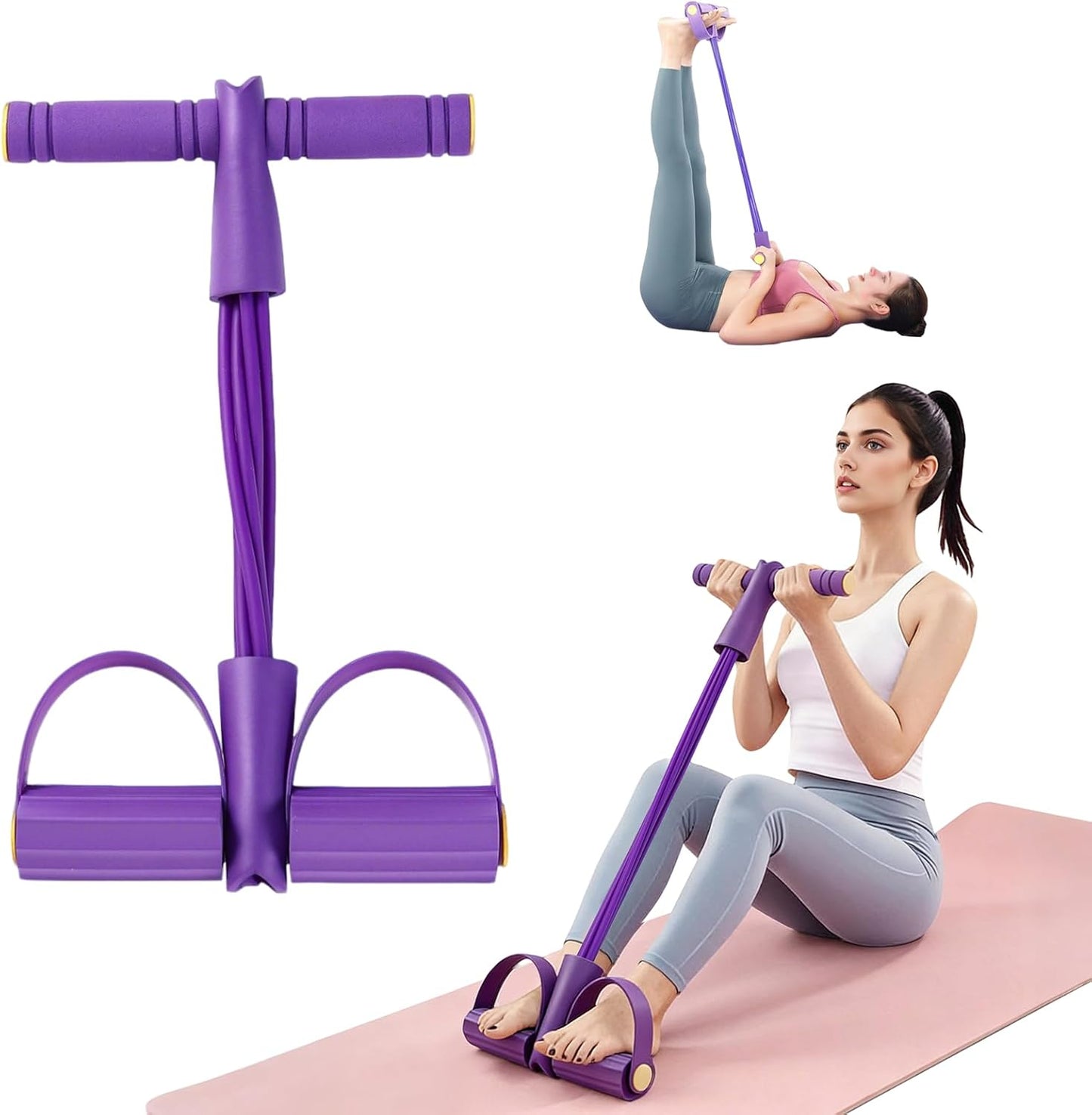 Skiennix Pedal Resistance Band - 8 Tube Exercise Bands for Full Body Workout | Portable Fitness Equipment