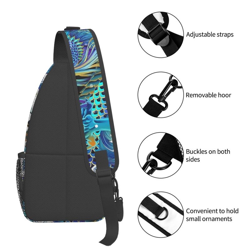 ZFPKWJY Cool Dragon Sling Bag Crossbody Travel Hiking Chest Backpack Shoulder Daypack for Men Women