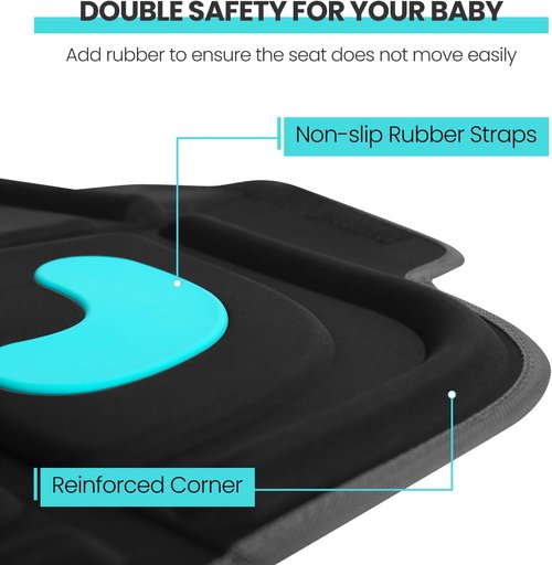 HEYTRIP Car Seat Protector - Waterproof & Non-Slip Design for 0-12 Years Old | Fits Most Car Seats (Black Blue)