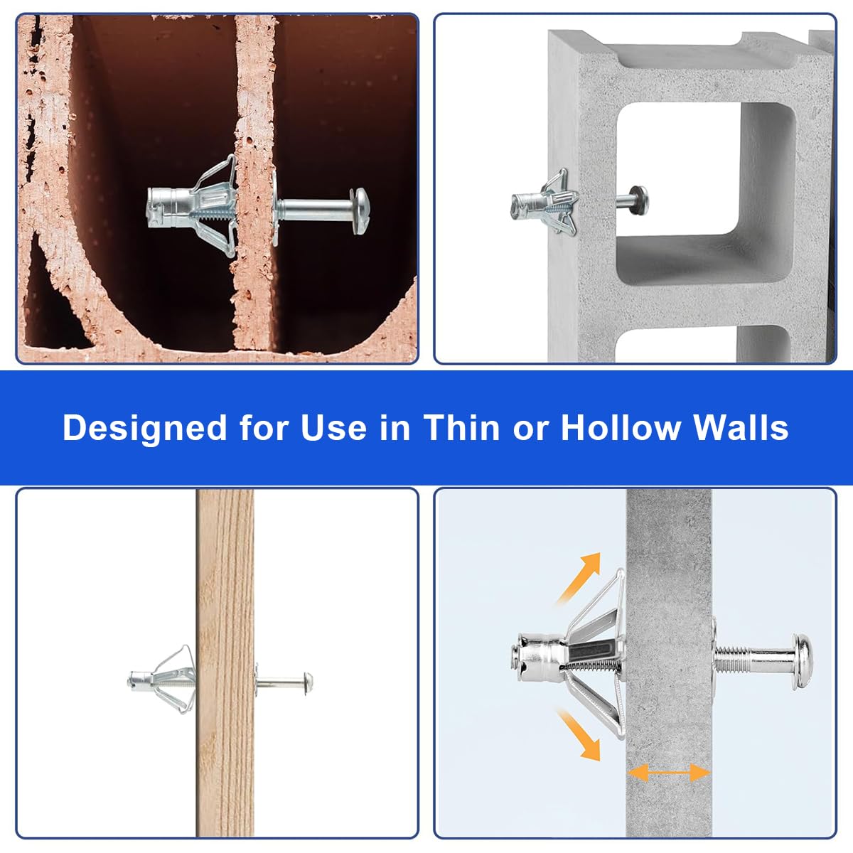 30 pcs Molly Bolts, Metal Drywall Anchors, Heavy Duty Zinc Plated Steel Molly Bolt (M4-32)