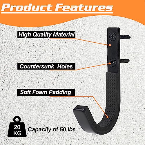 Heavy Duty Steel Gun Rack Wall Mount - Horizontal Rifle & Shotgun Hook - Black