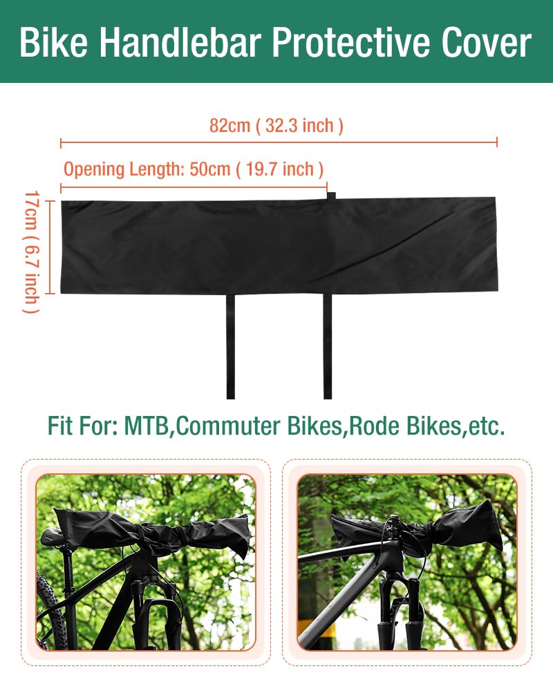 XIUWK 2-Piece Bike Cover for Handlebar,Easy to Install and disassemble.