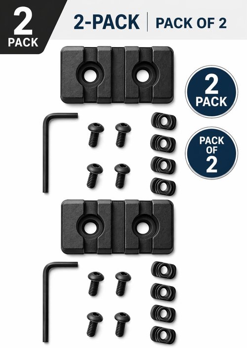 Gotical 9 Slots Picatinny Rail Section - M Lok Handguard Set of 2 | Durable Black Finish