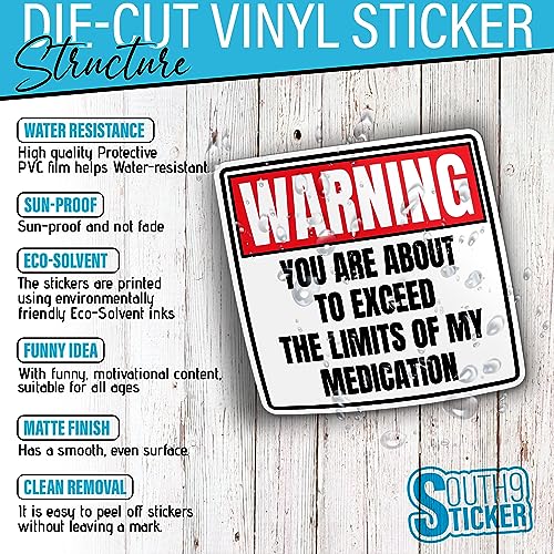 Funny Medication Warning Sticker - 3x3 Vinyl Die-Cut Sticker
