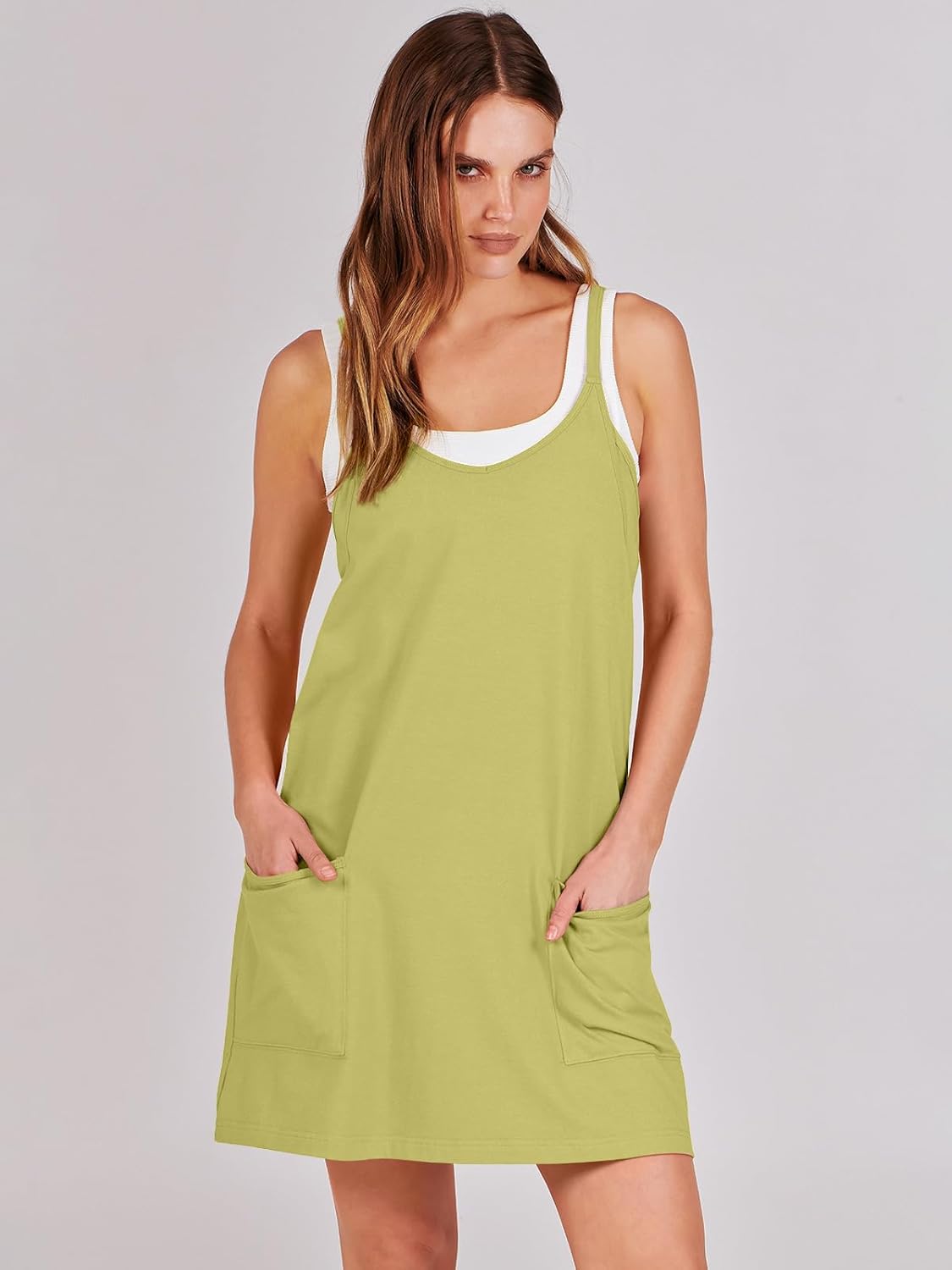ANRABESS Women's Athletic Dress - Summer Tennis Mini Romper with Built-In Shorts | Travel Ready Activewear