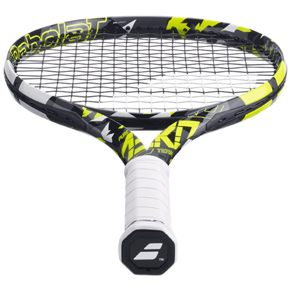 Babolat Pure Aero Team Tennis Racquet - Strung with 16g White Syn Gut at Mid-Range Tension (4 3/8" Grip)