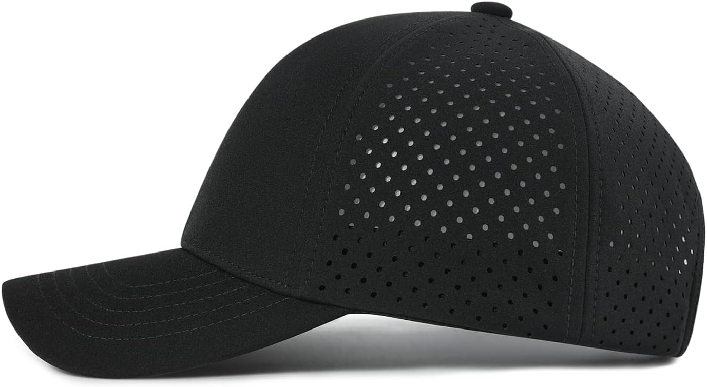 VOBOOM Men's Quick-Dry Baseball Cap - Laser Cut Mesh Design | Curved Brim Snapback Hat