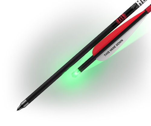 Barnett Headhunter Strobe Lighted Crossbow Arrows, 3-Pack of Polycarbonate Half-Moon Nocks, with Multi-Colored Strobe Lights, 22", Black