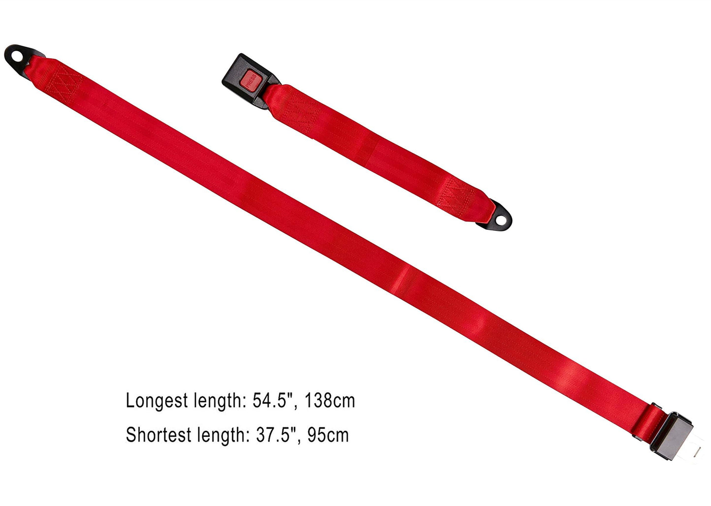 ROSSROLLA Red Color Golf Cart Seat Belt Kit Set of 2, Fits Most Golf Carts, EZGO, Yamaha, UTV, Front/Rear Seatbets, Universal, 2 Pack