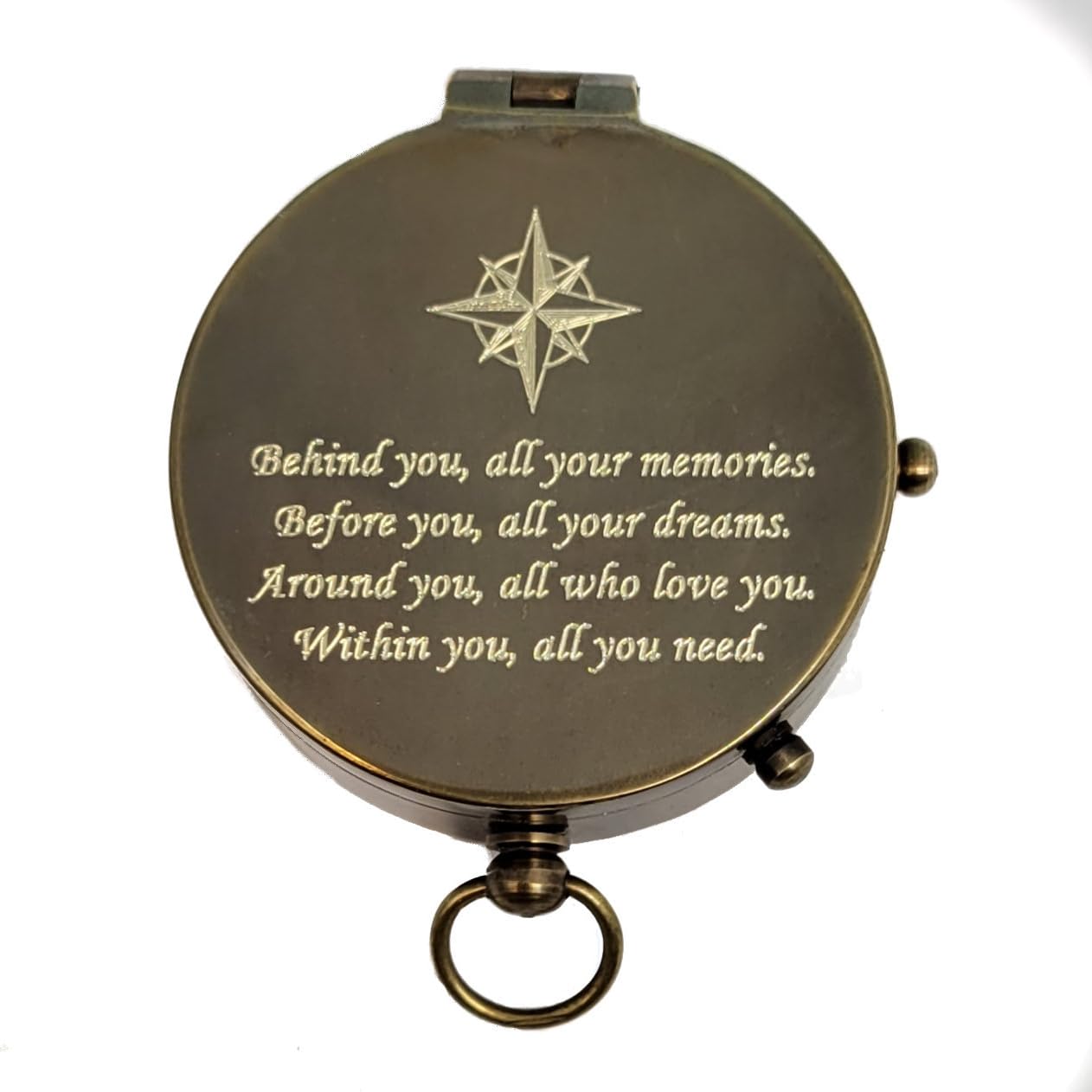 Personalized Antique Brass Pocket Compass with Custom Engraving – Engraved Compass Gift for Graduation, Father’s Day, Anniversary, Travel, or Family Heirloom – Optional Hardwood Box (Anniversary)