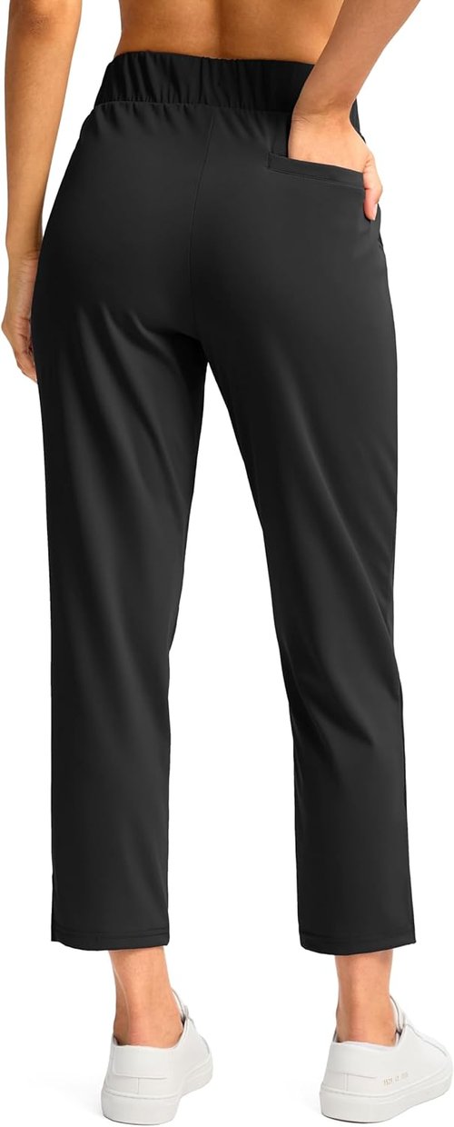 G Gradual Women's Ankle 7/8 Golf Pants - Stretchy Travel Pants with 3 Pockets & Inner Drawstring