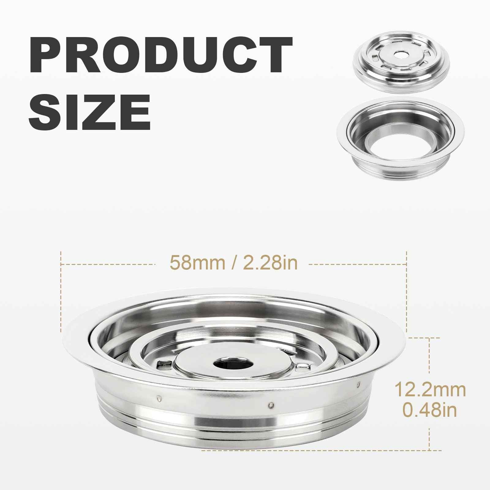 Reusable Coffee Capsule Adapter for Nespresso Vertuo Machines, Stainless Steel Coffee Pod Adapter with 4 Stickers, Compatiable with Vertuo POP/Vertuo Next/Delonghi ENV135/ Vertuolline GCA1 (150 ml)