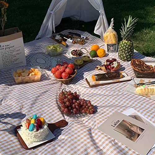 K Y KANGYUN Light Brown 80x60 Inch Waterproof Picnic Blanket for Outdoors & Indoor Use
