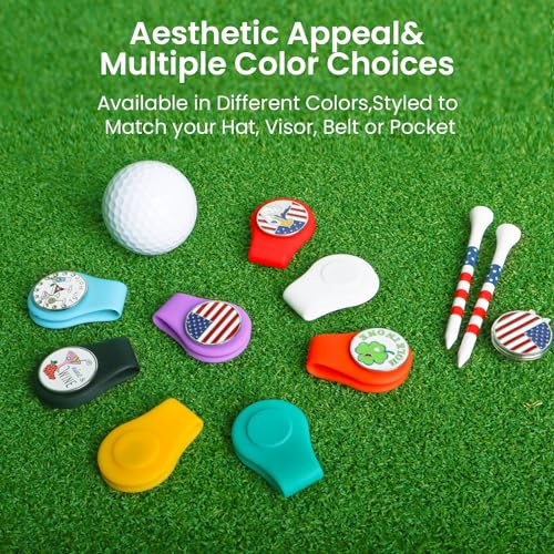 Magnetic Golf Hat Clip Set - 6 Pcs Silver for Ball Markers
