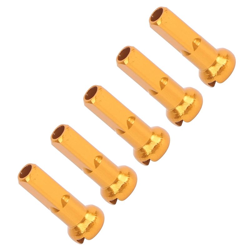 Spoke Cover Nipple, 54g Sturdy Durable 14x6mm Aluminum Alloy Bicycle Spoke Cap, 100Pcs Resistance Rust Proof for Cycling Accessory Bike Spokes (Gold)
