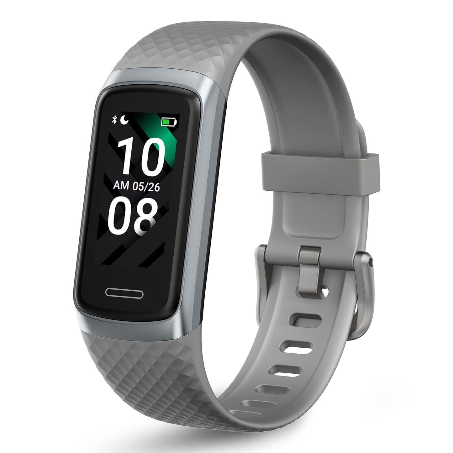 OCTANDRA Active 2 VeryFit Fitness Tracker Heart Rate SpO2 Blood Oxygen Saturation Sleep Monitor 1.05" Screen Activity Step Counter Pedometer IP68 Waterproof Smart Watches for Men Women (ID155) (Grey)