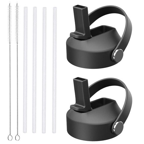 Straw lid for Hydroflask Wide Mouth Water bottle,Flex Straw Lid compatible with Hydro Flask 12 16 18 20 32 40 64 oz,Sports Straw Cap Flip Top Lid Water Bottle Lid Accessories…