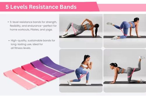 Pilates Kit for Women – Complete Pilates Equipment Set with Ring, Yoga Ball, Resistance Bands & Socks | 14 Pcs Pilates Kit for Toning & Flexibility | at Home Pilates Sets for Women (Pink)