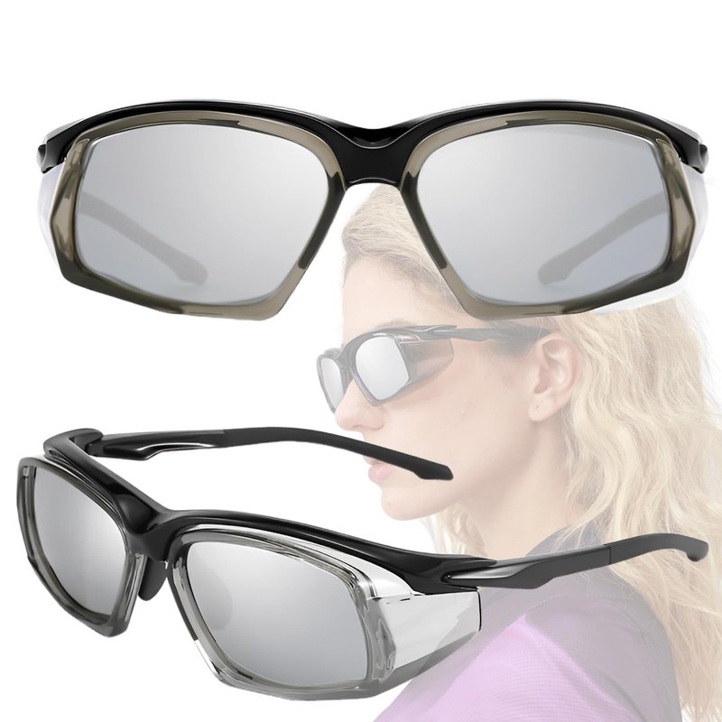 cosycare Windproof Protective Sunglasses With Side Shields for outdoors eyes protection (Grey)