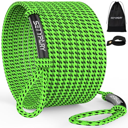 60FT Heavy-Duty Boat Tow Rope for 1-4 Person Tubes - Green & Black