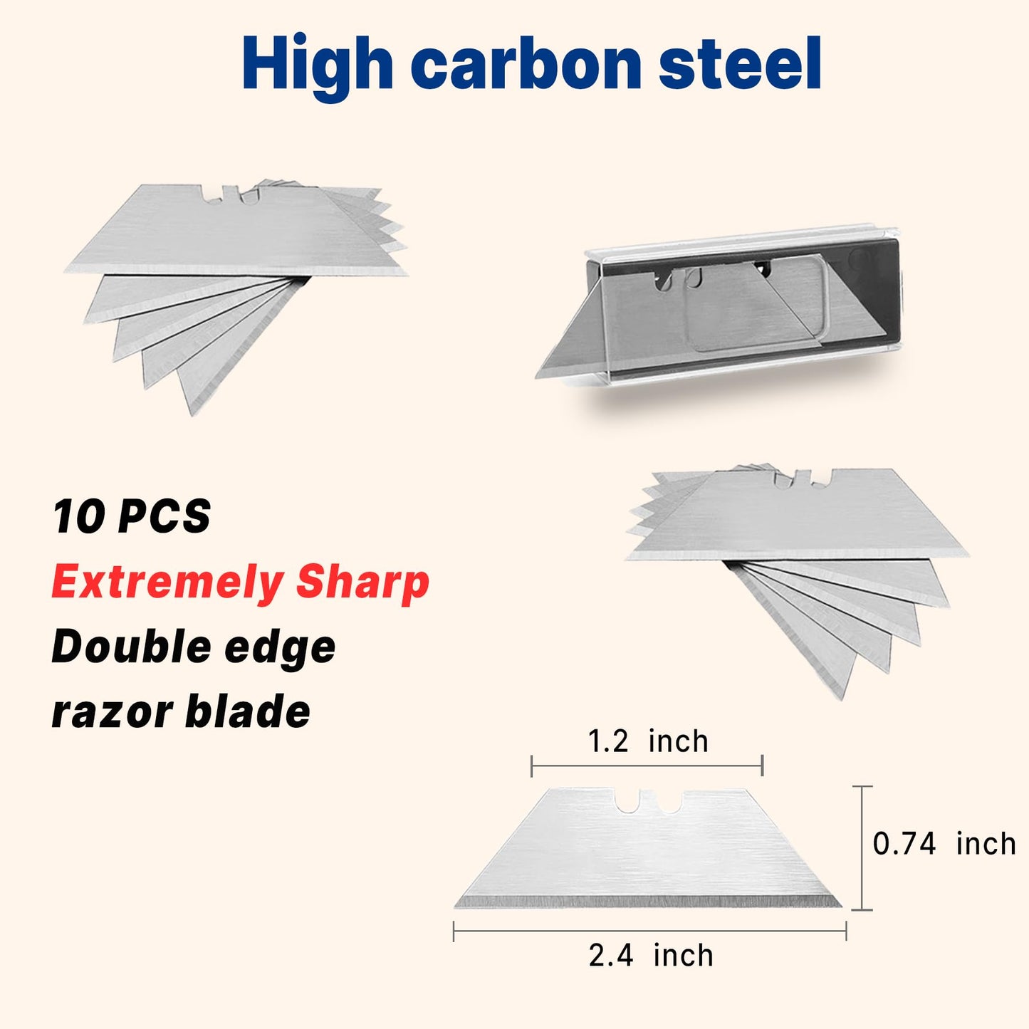 Scimaker 4-Pack Folding Box Cutters Lightweight Utility Knives Set Perfect for Office and Home Use, Back-lock Mechanism with Extra 10-Piece Blades