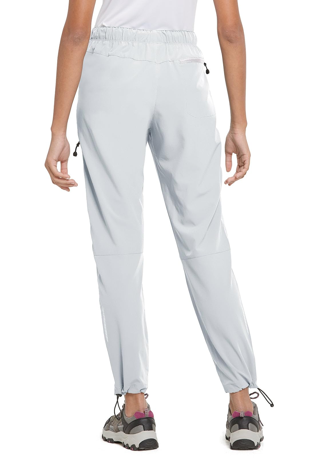 baleaf Travel Pants Women Hiking Long Tall Lightweight Quick Dry Water Resistant Cargo Pants 31'' Trip 31''-Cool Gray XL