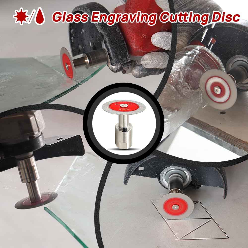 Mini Diamond Glass Cutting Disc - FOCSTOL 5pcs 2 Inch(50mm) Glass Saw Blade and 1pc 5/8''-11 Flange for Glass Jade Marble Granite Artificial Stone Porcelain Tile Ceramic