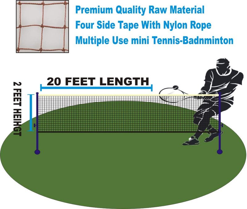 RAISCO 716F Nylon Special Four Side Tape Badminton Net (Brown)