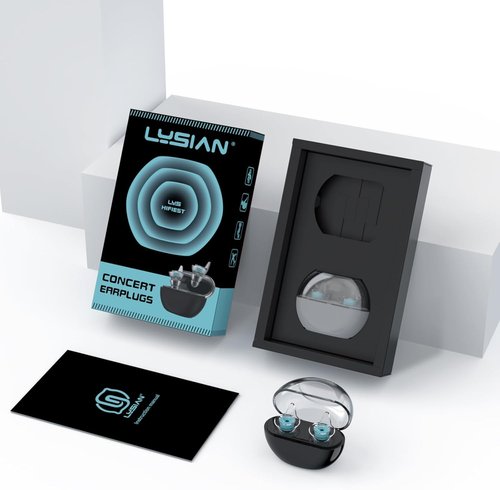 LYSIAN High-Fidelity Ear Plugs - Reusable Musicians Earplugs for Noise Reduction 18dB | 2 Pairs (L+S) - Clear Sound & Comfortable Fit