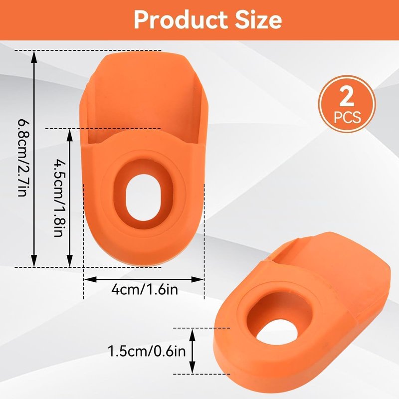 2PCS Bike Crank Cover Protector, Silicone Mountain Bicycle Crank Boot Arm Sleeve Cover Protective Gear Cranks Boot Case Protectors for Bicycle Cranks Protector Bike Crank Arm Boots(Orange)