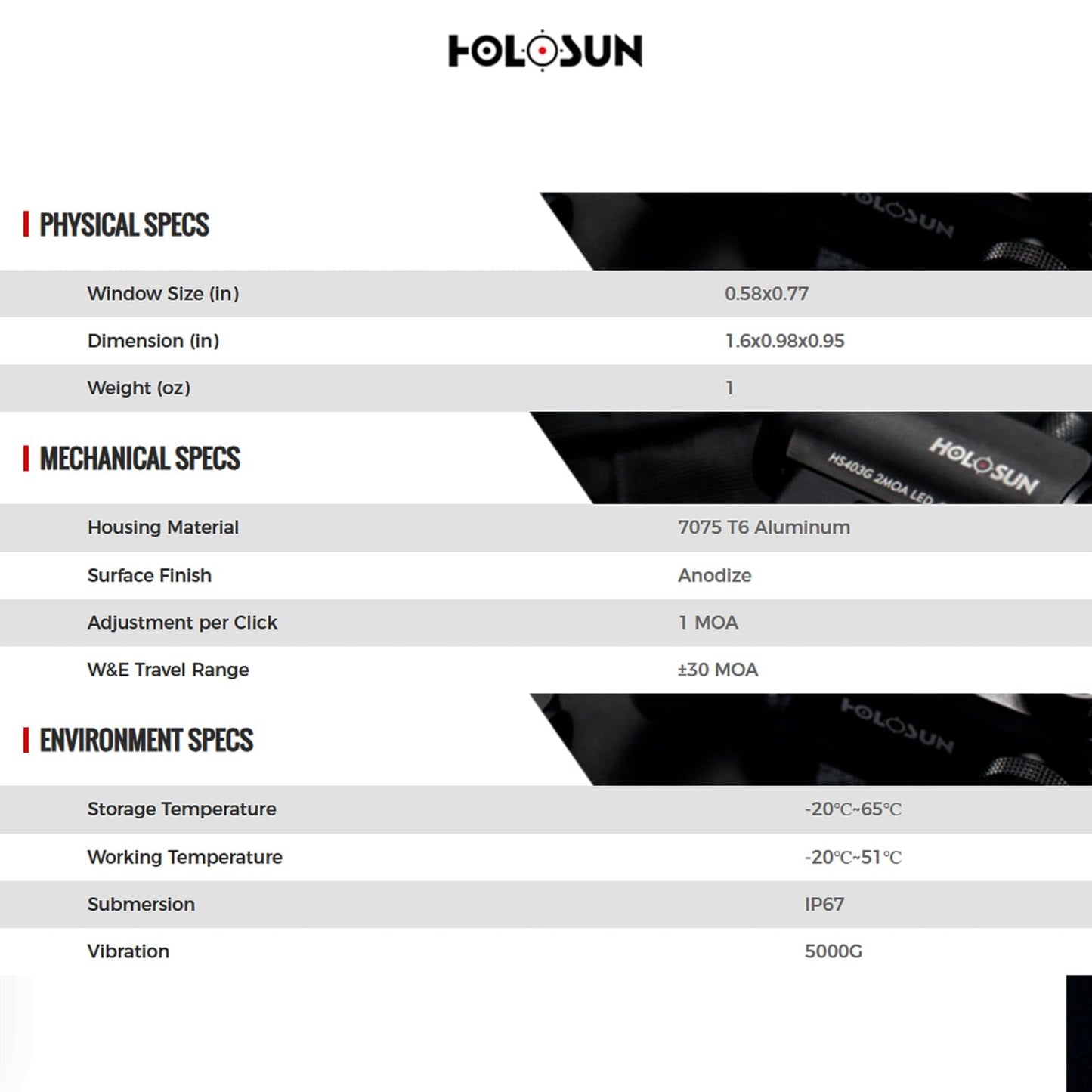 HOLOSUN HE507K-GR X2 / HS507K X2 Multi-Reticle 2 MOA Dot & 32 MOA Circle Open Reflex Sight - Durable Shake-Awake Parallax-Free Aluminum Sight for K Footprint - Green & Red Dot Options