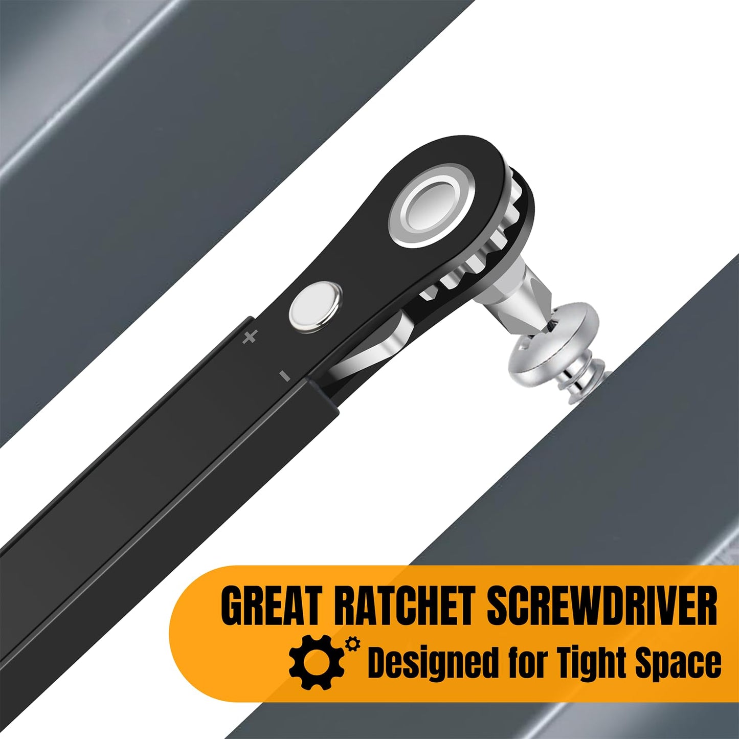 Ratcheting Screwdriver Men Gifts – Right Angle Screwdriver for Tight Spaces, Cool EDC Gadgets, Small Tool Gift for Men Dad Husband