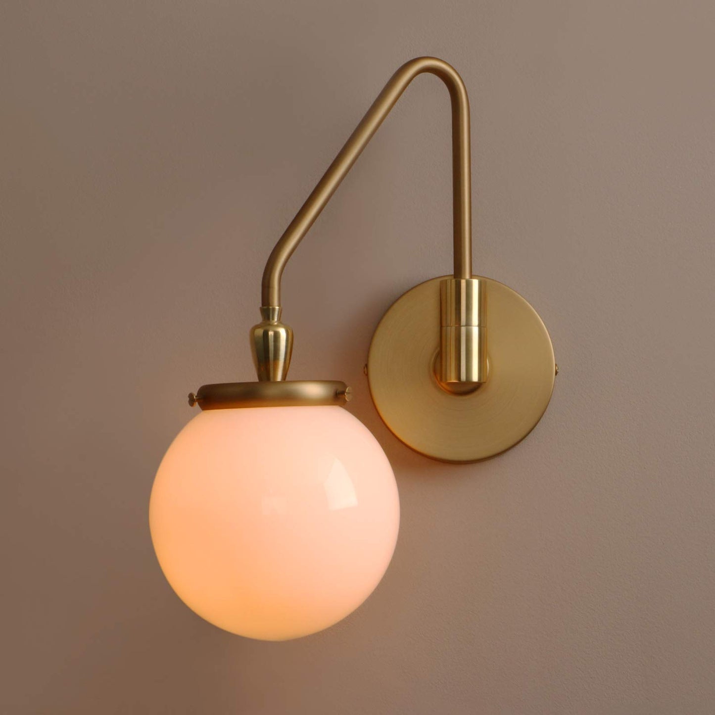 Pathson Vintage Hardwired Wall Sconce Lighting Milk White Globe, Adjustable Swing Arm Bedside Wall Lamp E26 Base, Wall Light Fixture for Bathroom Bedroom Living Room (Antique)