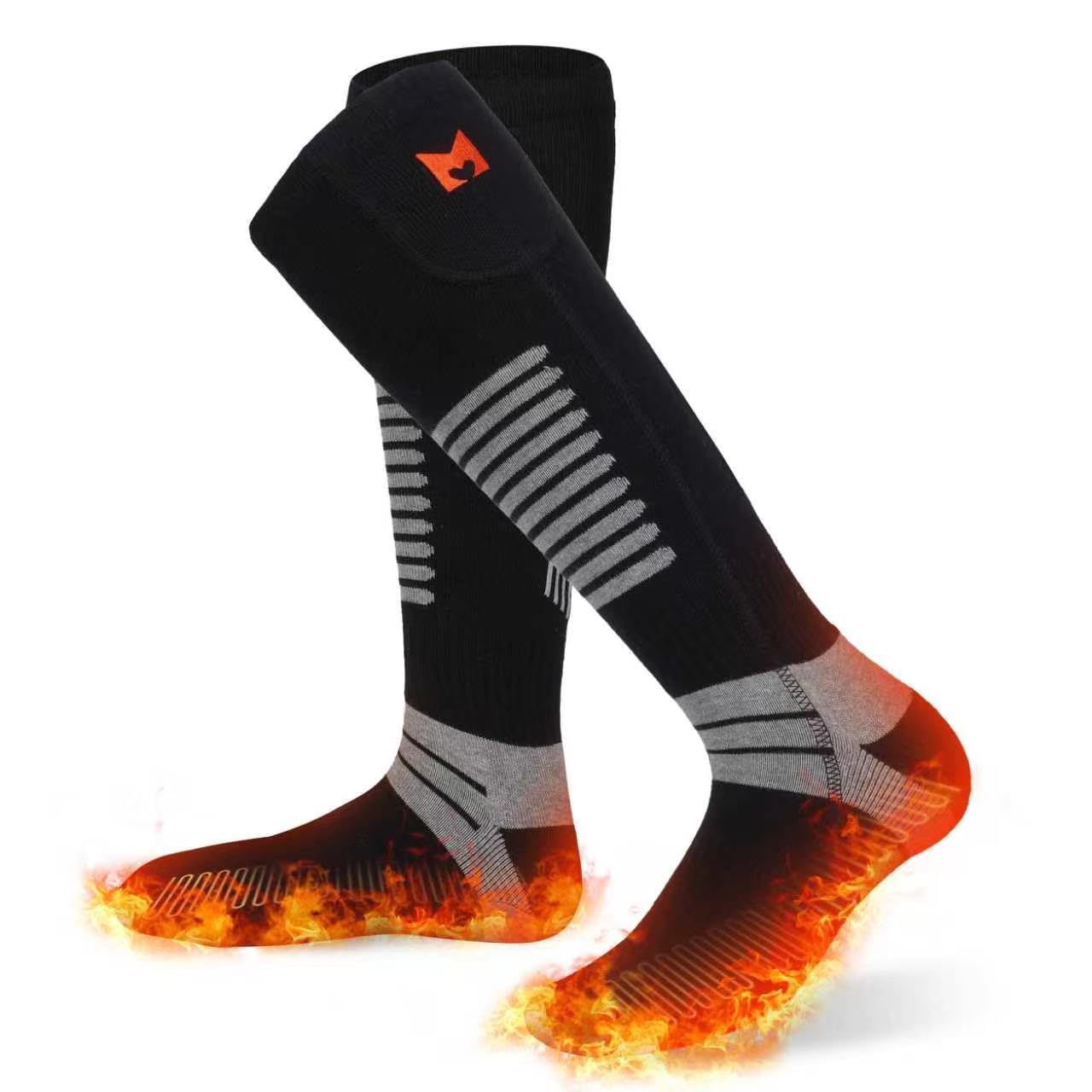 PEKWZIZ Heated Socks, 5V 6000mAh Rechargeable Heated Socks for Men Women, Electric Heated Socks with 4 Heating Levels for Outdoors Working Skating Skiing Hunting Hiking Cycling