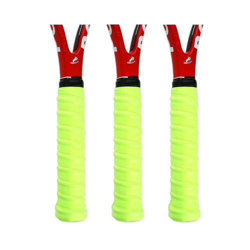 Buluzine Racket Grip Tacky Tennis Grip Absorbent Anti-Slip Badminton Overgrip Pickleball Overgrip with Damping Ridges Overgrips 3pcs Chartreuse