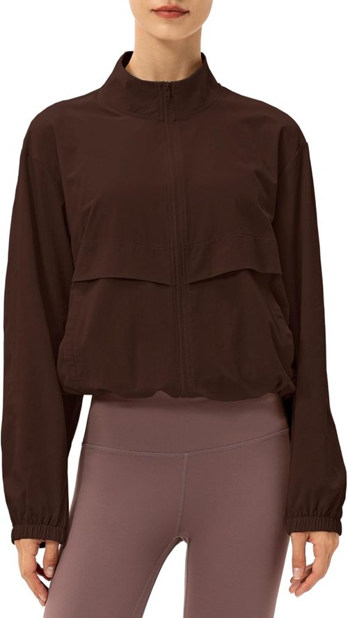 Locachy Women's Athletic Jacket - Lightweight Zip-Up with Windproof Sun Protection | Ideal for Outdoor Workouts