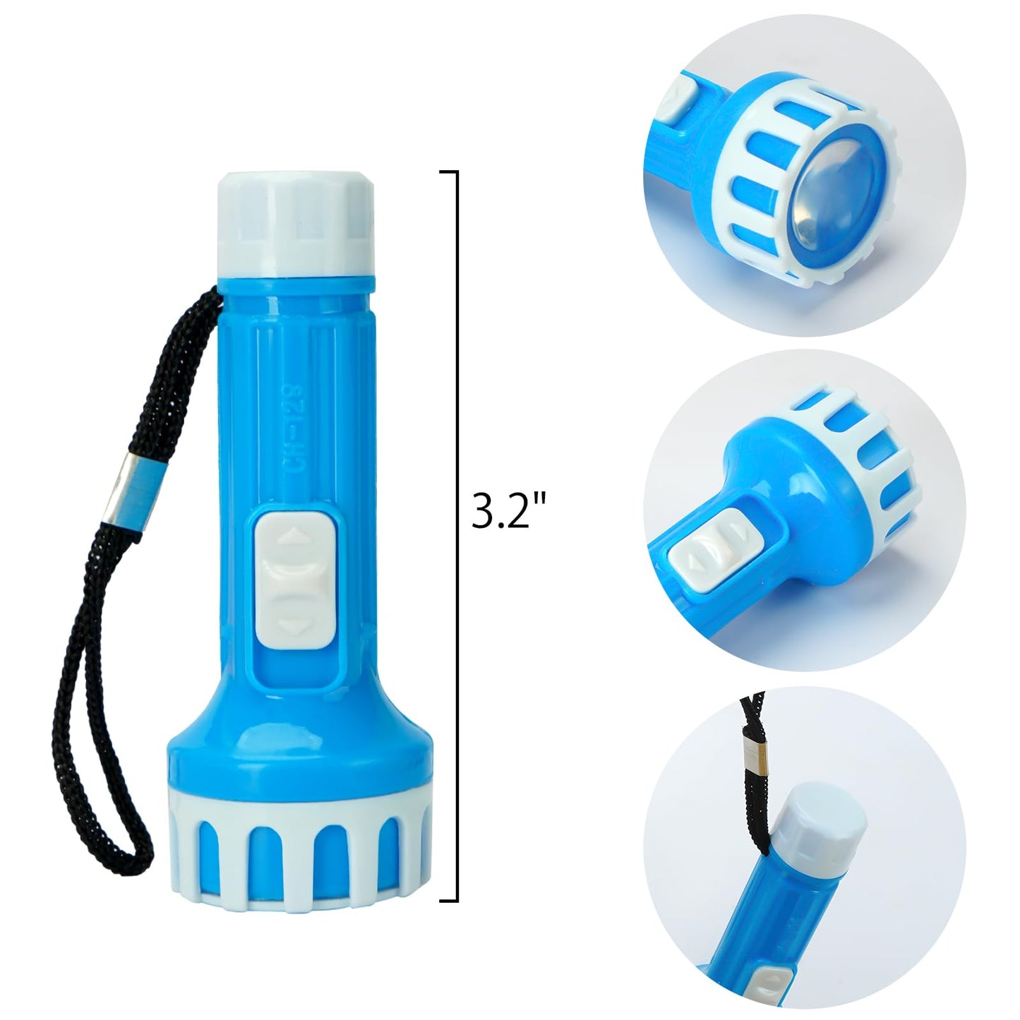 PROLOSO 30 Pcs Mini Flashlights with Lanyard Batteries Included Handheld Flashlight Torch Set for Kids Camping Hiking Gift Party Favors