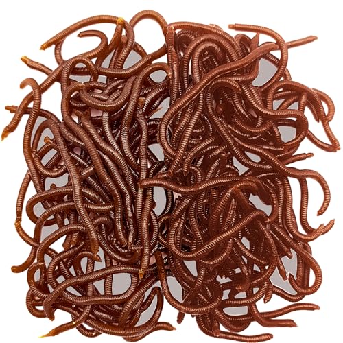 3.3-Inch Soft Worm Fishing Lure Baits - 100 Pcs Brown