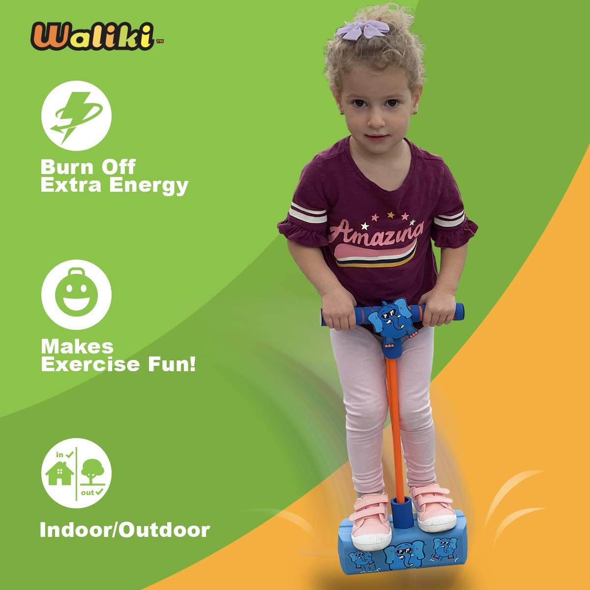 WALIKI Foam Pogo Hopper - Elephant Jumper | Fun and Safe Toy for 4-Year-Olds