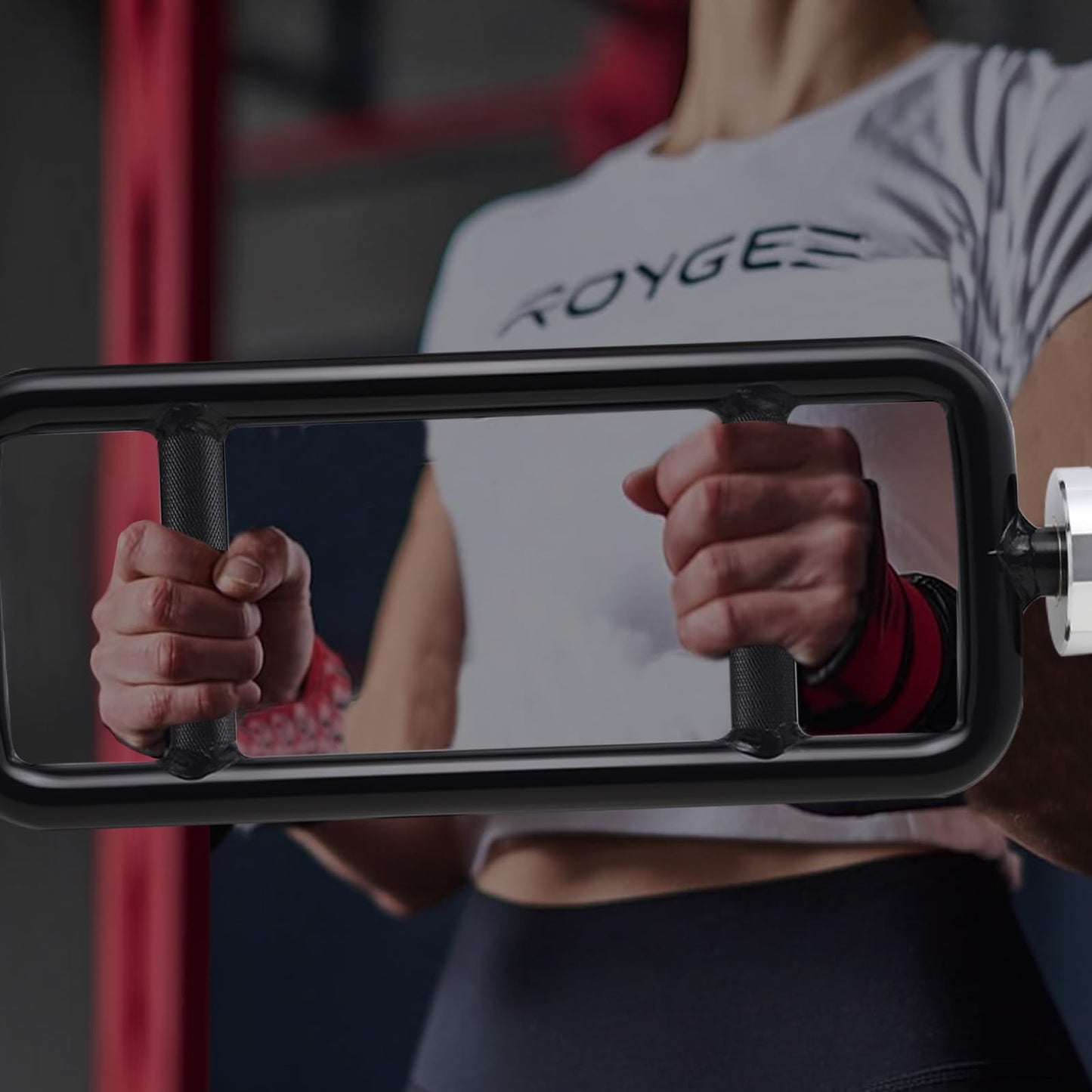 E.T.ENERGIC 34" Olympic Triceps Bar 500lbs Capacity Weight Barbell Bar Home Gym Weightlifting Exercise for Squats, Deadlifts,Shrugs, for 2" Olympic Plates, Sliver&Black
