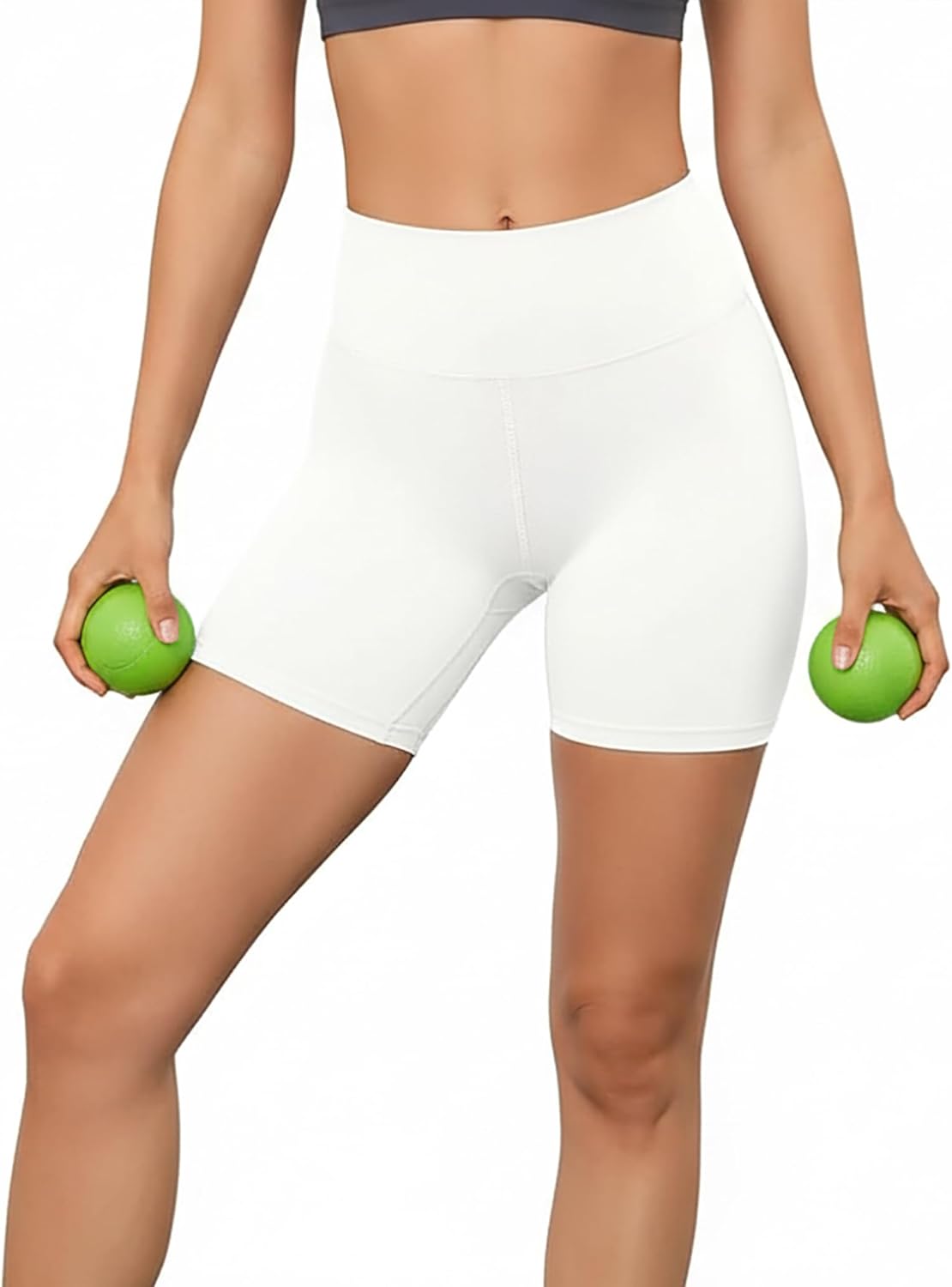 Skiennix High Waisted Biker Shorts for Women - Tummy Control Athletic Yoga Spandex | 5 Colors Available