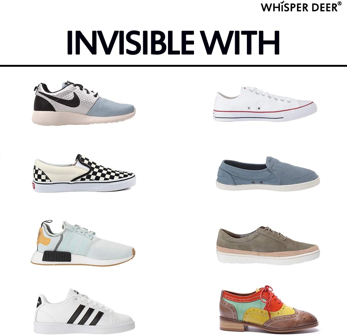 Whisper Deer No Show Liner Socks for Women - Invisible Cotton Sneaker Socks with Non-Slip Grips | Sizes 4-7, 7-10, 10-13