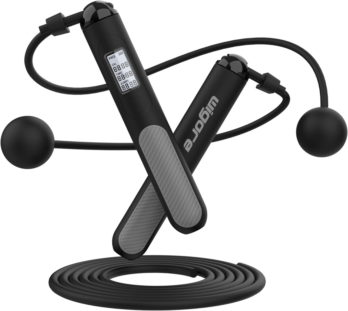 Skiennix Ropeless Jump Rope - Weighted Design with Counter for Indoor & Outdoor Fitness | All Ages