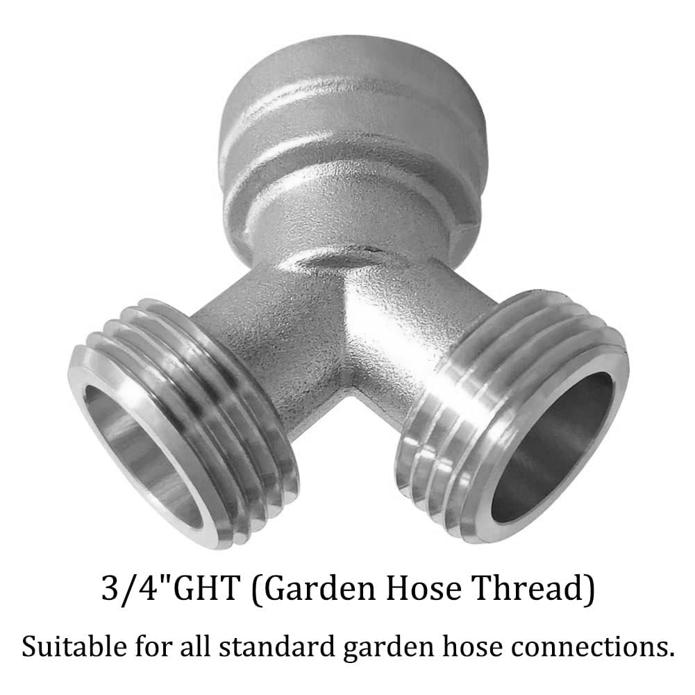 Joywayus Brass Nickel Plating 3/4" GHT Y Shaped Connector for Steam Dryer and Washing Machine Hoses